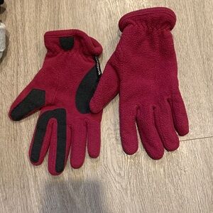 3M Thinsulate Red Fleece Gloves with Black Accents